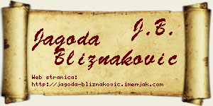 Jagoda Bliznaković vizit kartica